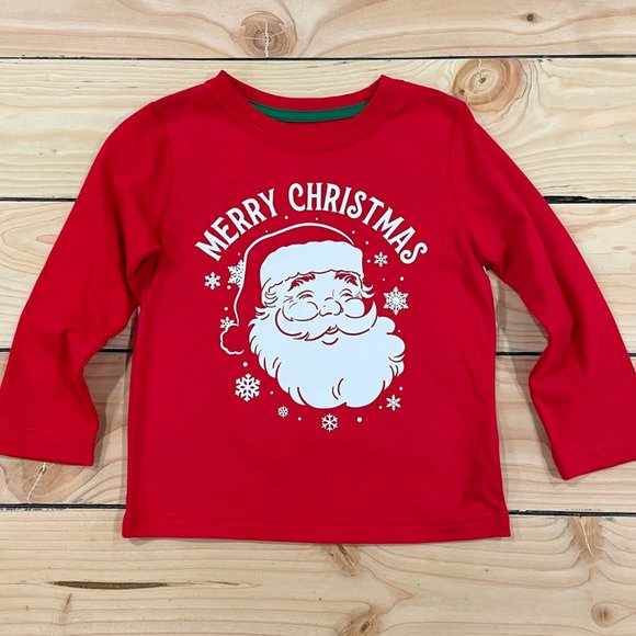 5/$20 NEW 12M Boys Retro MERRY CHRISTMAS Santa Shirt - Picture 1 of 6